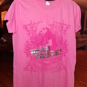 Pink Graphic Tee with Silver Accents